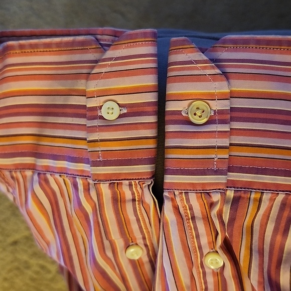 Polo Ralph Lauren pink vertical stripes men's casual button-down shirt, XL - Picture 9 of 9